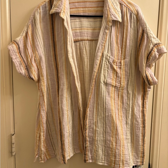 Sonoma 100% Cotton Summer Lightweight Striped Pastel Top XL - Picture 5 of 6